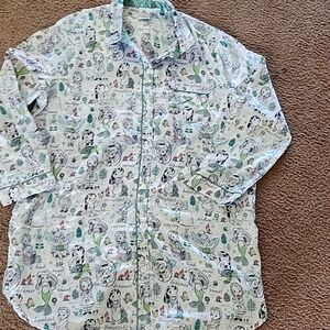 Disney Animators Collection Women’s Pajama Top Long Sleeve Princess Xl